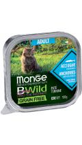 Monge BWild Grain Free Cat Adult c анчоусами и овощами паштет