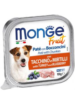 Monge Dog Fruit c индейкой и черникой кусочки в паштете