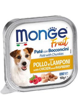 Monge Dog Fruit c курицей и малиной кусочки в паштете