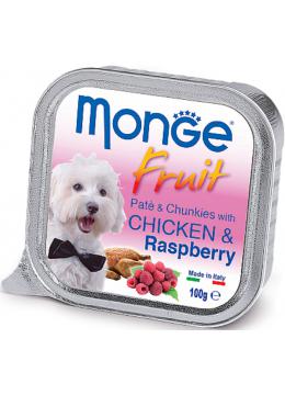 Monge Dog Fruit c курицей и малиной кусочки в паштете