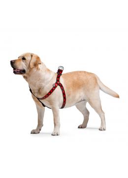 Collar WauDog Nylon Шотландка красная нейлоновая шлея