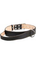 Collar Кожаный двойной ошейник с ручкой черный