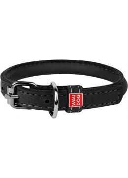 Collar WauDog Soft Кожаный ошейник круглый черный