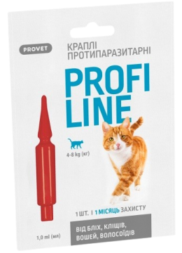 Природа Provet Profiline Капли от блох и клещей для котов весом от 4х до 8кг