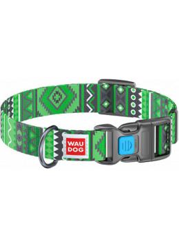 Collar WauDog Nylon Этно зеленый нейлоновый ошейник