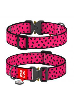 Collar WauDog Nylon Арбуз нейлоновый ошейник с металлической пряжкой