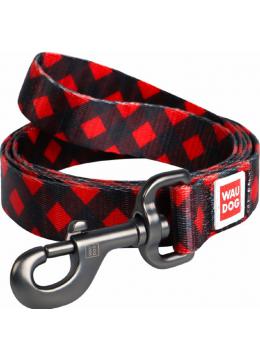 Collar WauDog Nylon Шотландка красная нейлоновый поводок