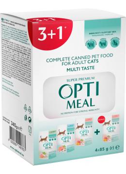 Optimeal Adult Cat Multi Taste №4 кролик, форель, индейка