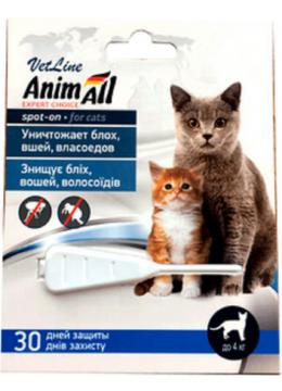 AnimAll VetLine Спот-он капли для кошек до 4кг