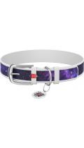 Collar WauDog Design Nasa21 кожаный ошейник белый