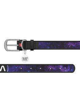 Collar WauDog Design Nasa21 кожаный ошейник черный