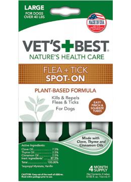 Vet’s Best Flea&Tick Spot On Капли для собак более 18 кг