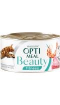 Optimeal Beauty Fitness Adult Cat с полосатым тунцом и креветками в соусе
