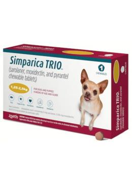 Simparica Trio Таблетки для собак весом  1,3-2,5 кг
