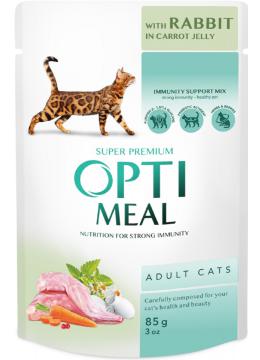 Optimeal Adult Cat с кроликом в морковном желе