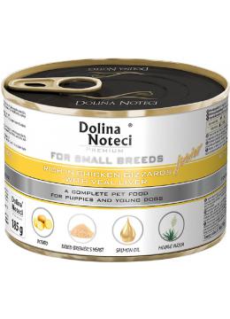 Dolina Noteci Premium Junior Small Breed с куриными желудками и телячьей печенью