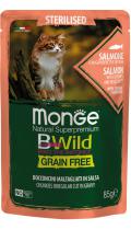 Monge BWild Grain Free Sterilised с лососем, креветками и овощами в соусе