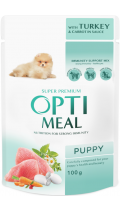 Optimeal Puppy с индейкой и морквой в соусе
