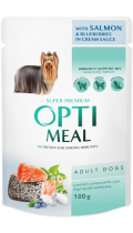 Optimeal Adult Dog с лососем и голубикой в крем соусе