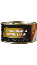 Animall консерва для кошек с курицей и крабом