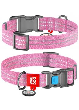 Collar Waudog Re-Cotton с qr паспортом розовый