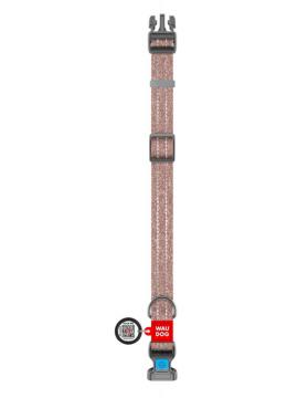 Collar Waudog Re-Cotton с qr паспортом коричневый