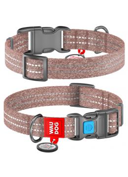 Collar Waudog Re-Cotton с qr паспортом коричневый