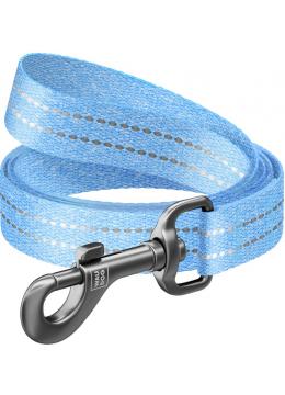 Collar Waudog Re-Cotton поводок голубой