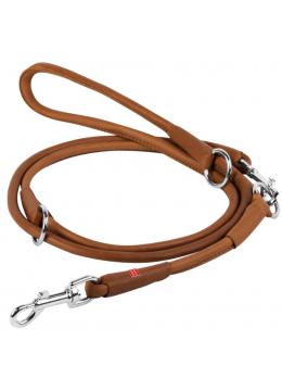 Collar WauDog Soft Кожаный круглый поводок -перестежка