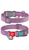 Collar Waudog Re-Cotton с qr паспортом фиолетовый