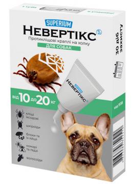 Superium Nevertix противоклещевые капли на холку для собак 10-20 кг