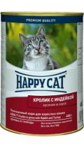 Happy Cat с кроликом и индейкой консерва