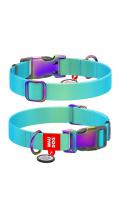 Collar WauDog Nylon Recycled c qr Паспортом Голубой
