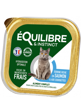 Equilibre & Instinct Паштет для дорослих і стерилізованих котів із лососем і кабачком