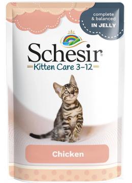 Schesir Cat Kурка в желе для кошенят, пауч
