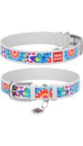 Collar WauDog Design Цветы с qr паспортом