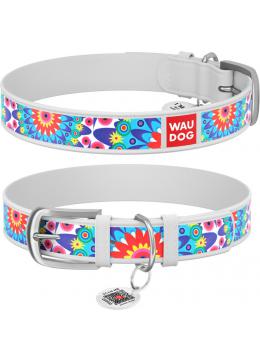 Collar WauDog Design Цветы с qr паспортом