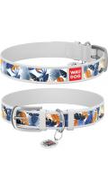 Collar WauDog Design Джунгли с qr паспортом белый