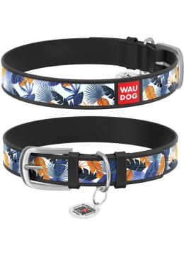 Collar WauDog Design Джунгли с qr паспортом чорний