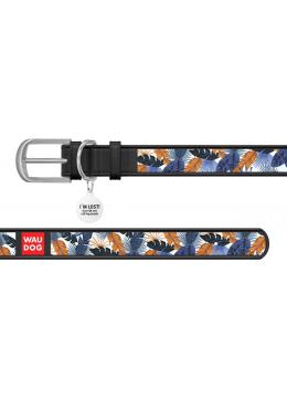 Collar WauDog Design Джунгли с qr паспортом чорний