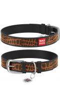 Collar WauDog Design Жираф с qr паспортом чорный