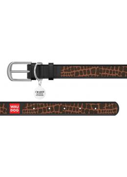 Collar WauDog Design Жираф с qr паспортом чорный