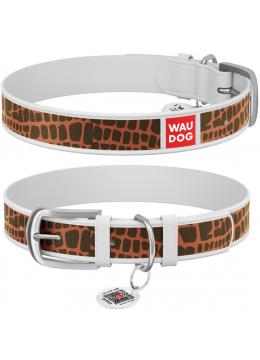 Collar WauDog Design Жираф с qr паспортом белый