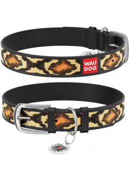 Collar WauDog Design Змея qr паспортом черный