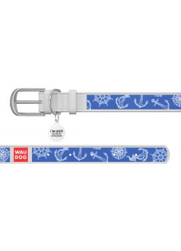 Collar WauDog Design Морская фантазия qr паспортом белый