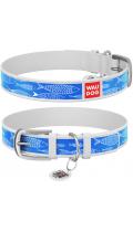 Collar WauDog Design Рыба qr паспортом белый