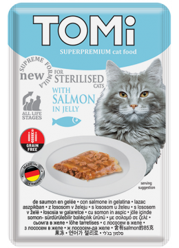 TOMi Cat Sterilised Salmon in Jelly лосось в желе