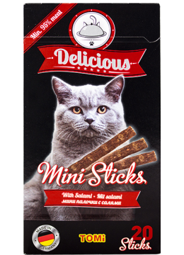 TOMi Cat Delicious Mini Sticks Salami с салями