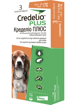Credelio Plus для собак от 5,5 до 11 кг