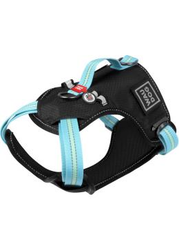 Collar Waudog Nylon Анатомичная шлея з qr паспортом голубая